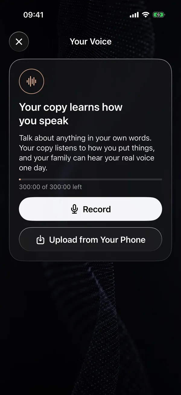 Your Voice: record or upload recordings