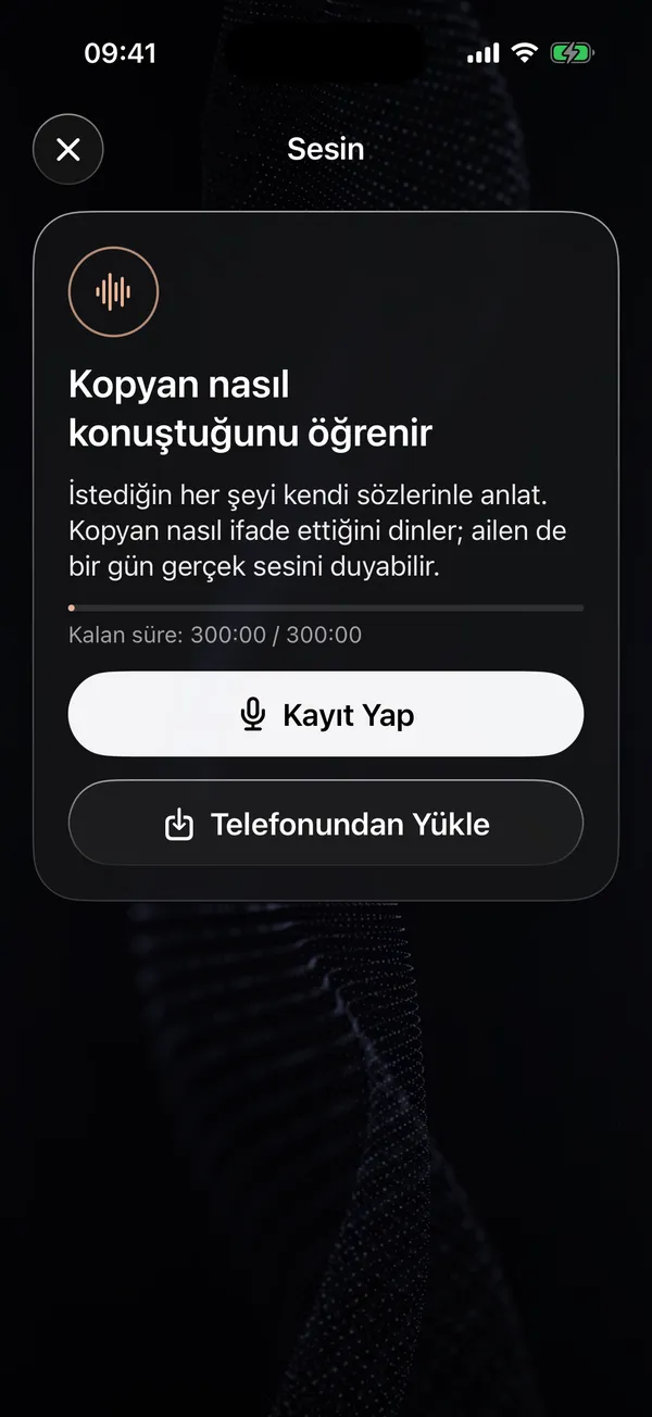 Sesin: kaydet ya da telefonundan yükle